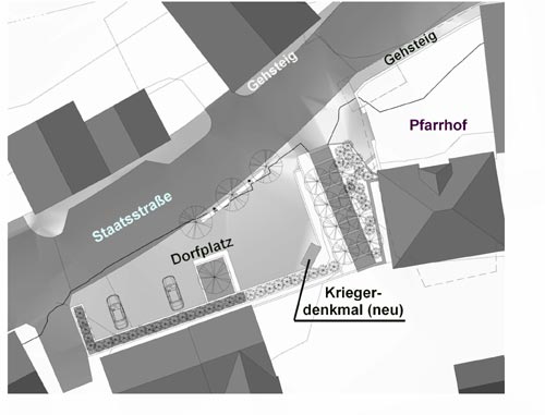 Plan des Dorfplatzes